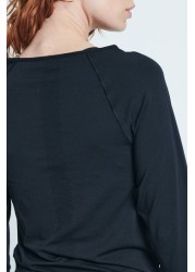 ELLE Black Headline Seamfree Lounge Long Sleeve Top