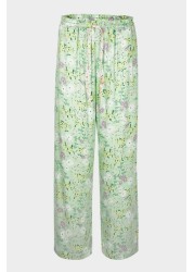 Oliver Bonas Green Field Floral Print Green Shirt And Trousers Pyjama Set