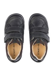 Start-Rite Black Standard Fit Zig Zag Leather First Steps Shoes