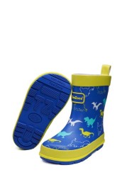 ToeZone Blue Dinosaur Wellies