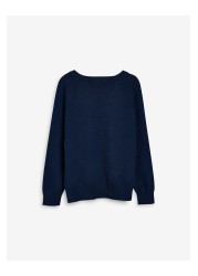 Knitted V-Neck School Jumper (3-18yrs)