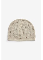 The Little Tailor Natural Fawn Cotton Knitted Hat