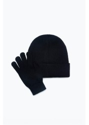 Hype. Script Beanie Hat And Gloves Set