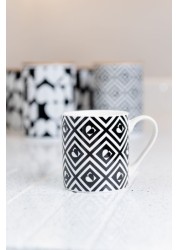 Beau And Elliot Monochrome Tile Mug