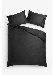 Collection Luxe 300 Thread Count 100% Cotton Sateen Duvet Cover And Pillowcase Set Satin Stitch