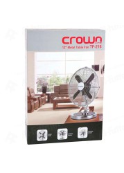 Crownline TF-216 Table Fan (45 W, Silver)