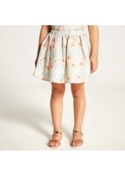 Juniors Floral Print Top and Skirt Set