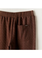 Textured Pants with Drawstring Closure and Pockets