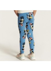 Disney Minnie Mouse Print Leggings with Elasticised Waistband