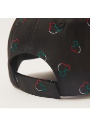 Mickey Mouse Print Cap with Hook and Loop Closure