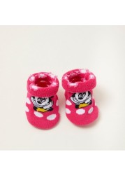 Disney Winnie-the-Pooh Print Booties with Folded Cuffs