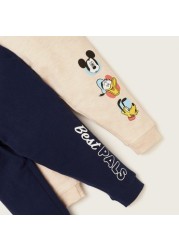 Disney Mickey Printed Jog Pants with Drawstring Closure - Set of 2