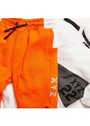 XYZ Panelled Crew Neck T-shirt and Shorts Set