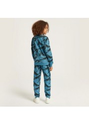 Juniors All-Over Printed Sweater and Jog Pants Set