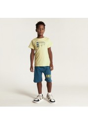 Juniors Printed Crew Neck T-shirt and Shorts Set