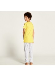 Juniors Printed Round Neck T-shirt and Pyjama Set