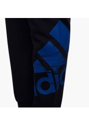 adidas Logo Print Joggers with Drawstring Closure and Pockets