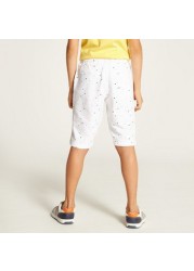 Juniors Printed Shorts with Pockets and Drawstring Closure