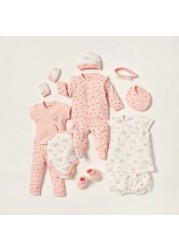 Juniors Embroidered Sleepsuit with Long Sleeves and Button Closure