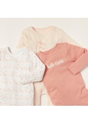 Juniors Printed Sleepsuit with Long Sleeves - Set of 3