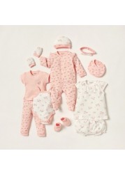 Juniors Floral Print Closed Feet Sleepsuit with Long Sleeves