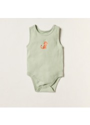 Juniors Printed Sleeveless Bodysuit with Button Closure - Set of 5