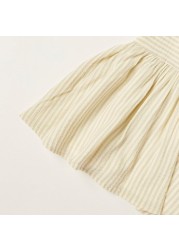 Giggles Striped Sleeveless A-line Dress and Cap Set
