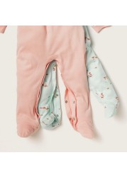 Juniors Printed Closed Feet Sleepsuit - Set of 2