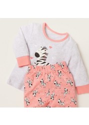 Juniors Printed 4-Piece T-shirt and Pyjama Set