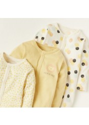 Juniors Printed Sleepsuit with Long Sleeves - Set of 3