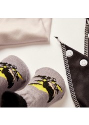 Batman Print 4-Piece Bib and Booties Set