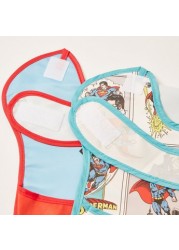 Superman Print Bib with Hook and Loop Closure - Set of 2