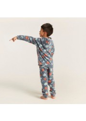 Juniors All-Over Printed Hooded Sweatshirt and Pyjamas Set