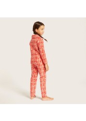 Juniors All-Over Print Shirt and Full Length Pyjama Set