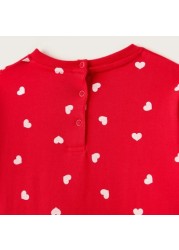 Sanrio Hello Kitty Print Knit Dress with Long Sleeves