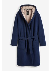 Borg Lined Hooded Dressing Gown