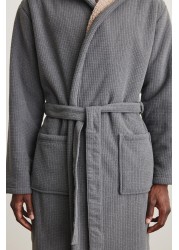 Borg Lined Hooded Dressing Gown