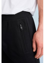 Zip Pocket Jersey Shorts Straight Fit