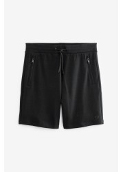 Zip Pocket Jersey Shorts Straight Fit