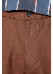 Elasticated Waist Linen Blend Shorts