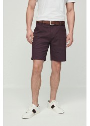 Belted Chino Shorts With Stretch