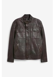 Signature Leather Biker Coat