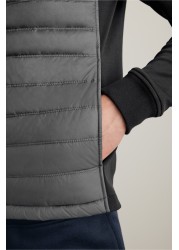 Jersey Sleeve Quilted Hooded Jacket