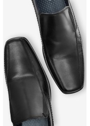 Leather Panel Slip-On Shoes Regular Fit