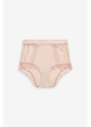 Microfibre And Lace Knickers High Rise