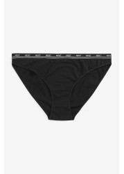 Cotton Rich Logo Knickers 4 Pack High Leg