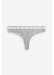 Cotton Rich Logo Knickers 6 Pack Thong