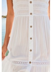 Shirred Bandeau Boobtube Midi Summer Dress