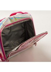 Barbie Print Lunch Bag with Strap and Sequin Detail