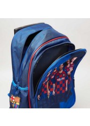 Barcelona Printed Trolley Backpack with Retractable Handle - 16 inches